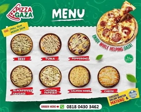 Menu Pizza Gaza